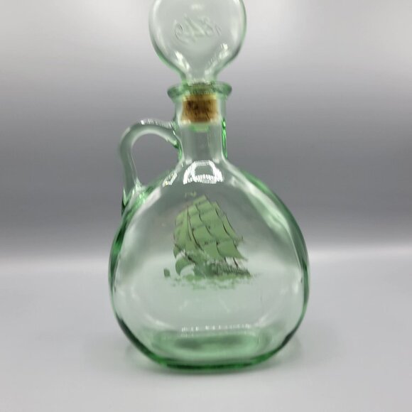 Vintage Old Fitzgerald 1849 Flagship Ship Bottle Green Glass Decanter - Picture 5 of 13